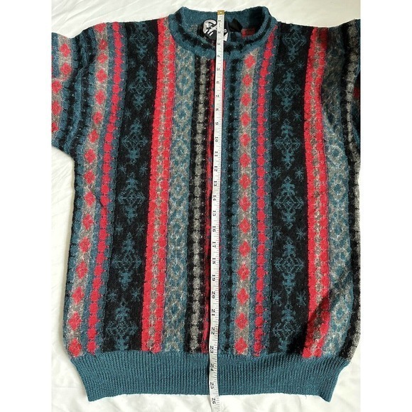 Vintage Tyrolia Skiwear Men's Medium Long Sleeve‎ Crew Neck Multicolor Sweater - Picture 9 of 10